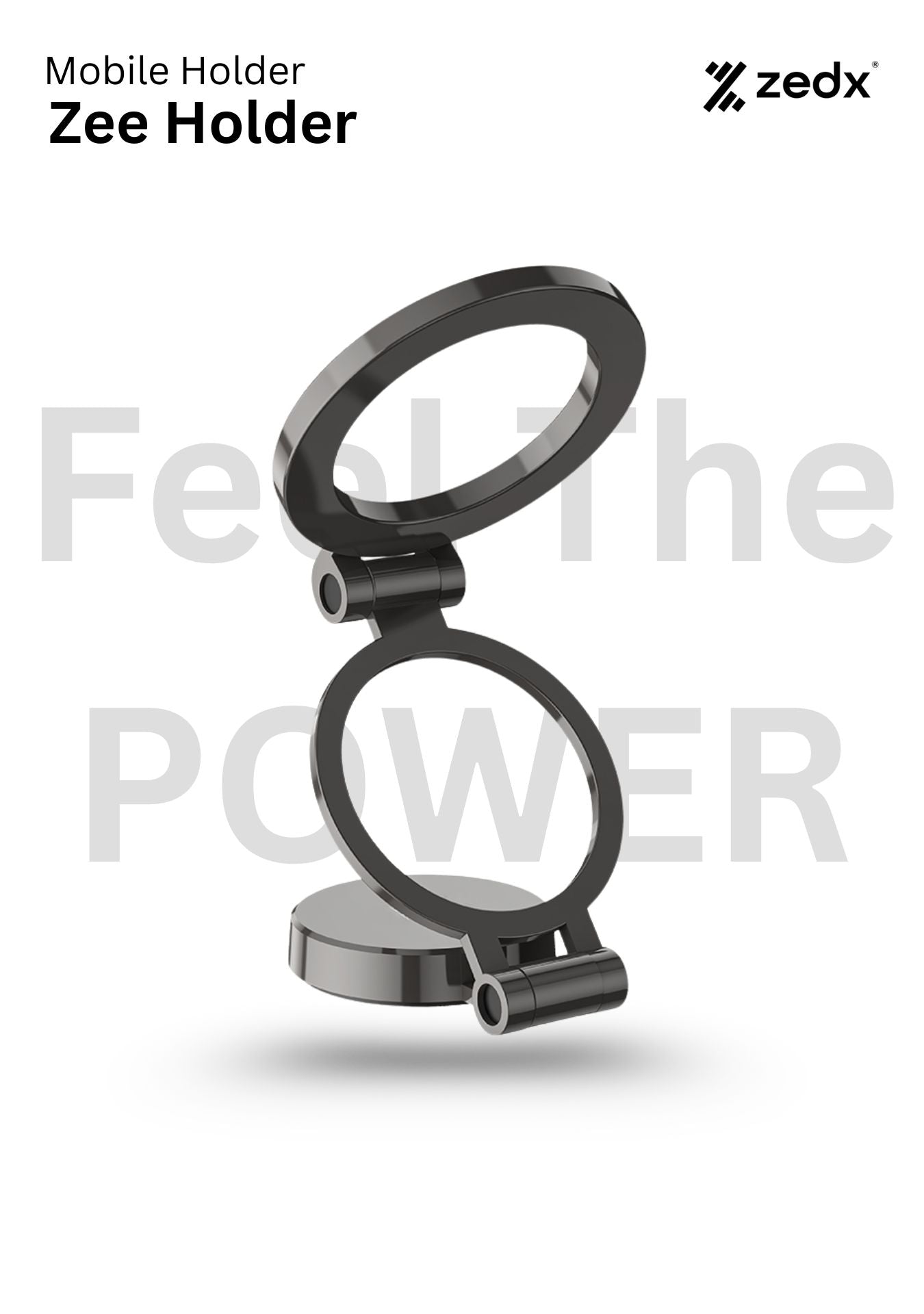 ZEDX ZEE HOLDER 360 Car Mount | MagSafe-Compatible Magnetic Tri-Fold Mobile Phone Holder
