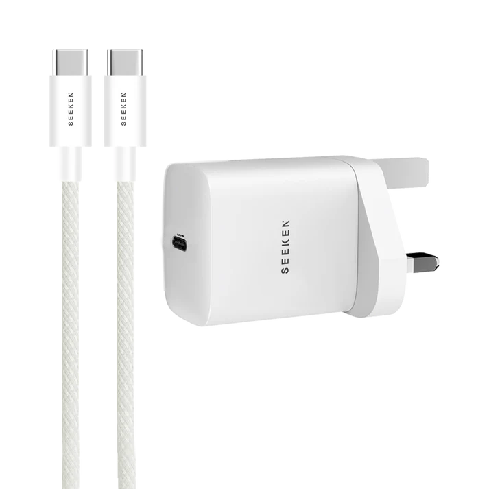 25W USB-C Adapter with Braided 60W USB-C to USB-C Cable - 225 Adapter Bundle