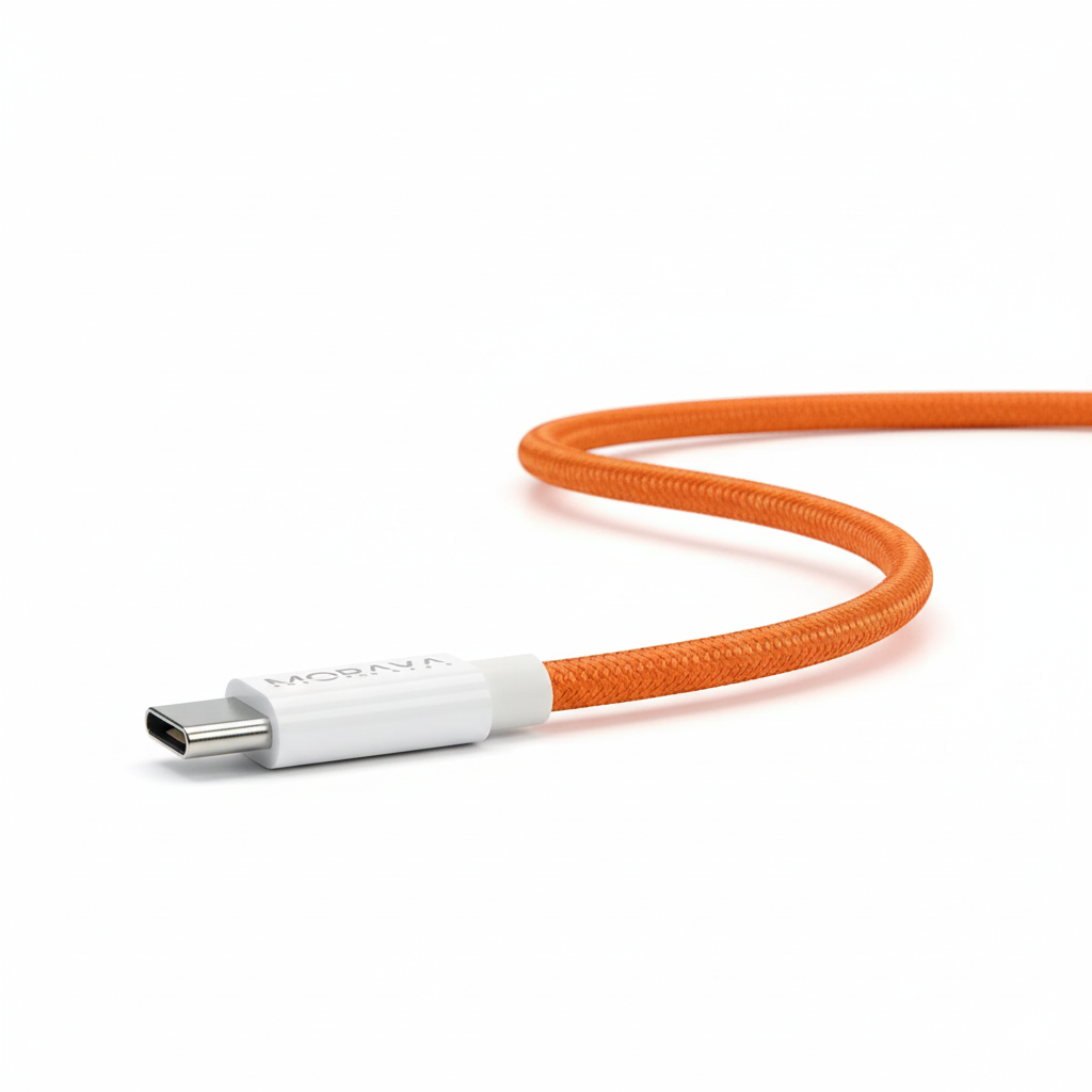 MORAYA 1-Meter Braided Type-C to Type-C Cable – Super Fast Charging for Smartphones & Tablets