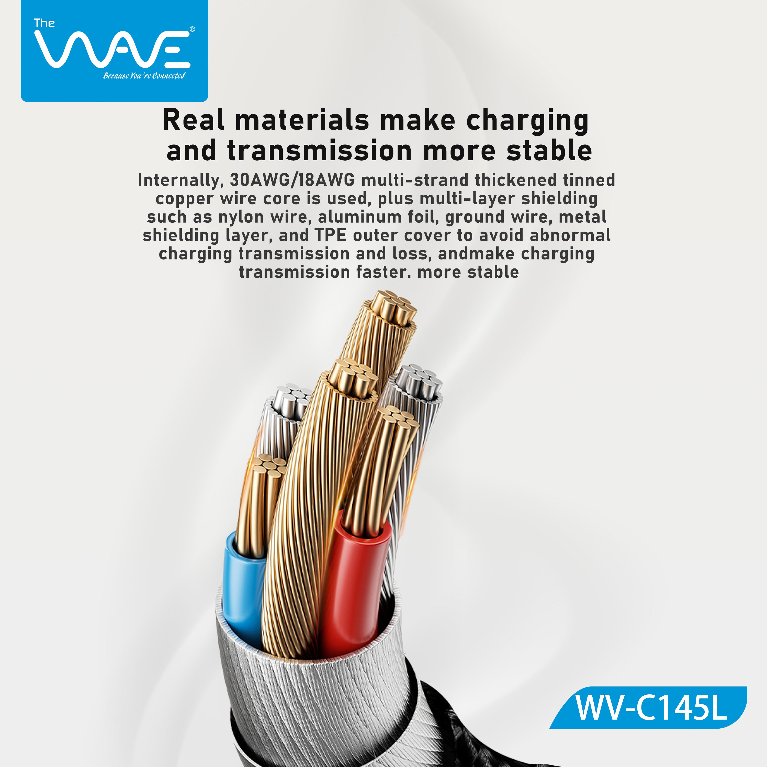 Wave Digital Display Cable 1m Type C To Lightning 30w C145L