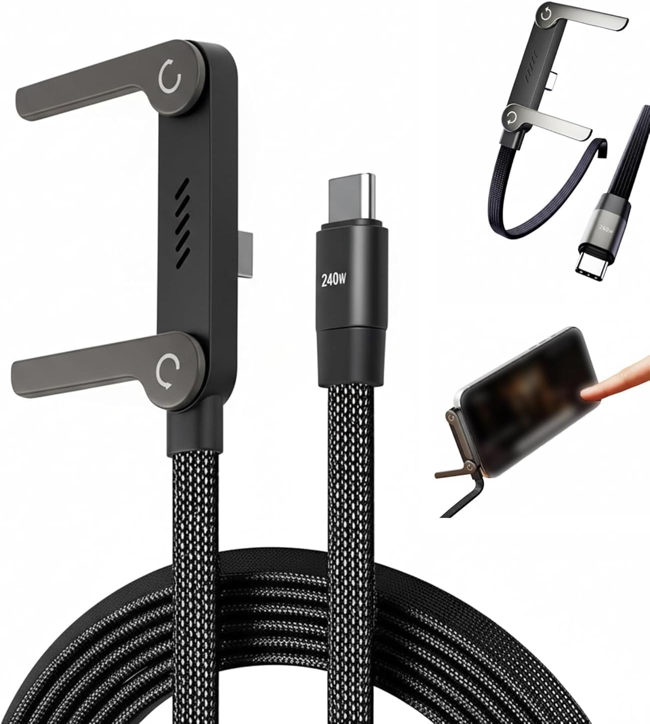 MORAYA Vector-04 2 in 1 Stand Charger Cable, 240W