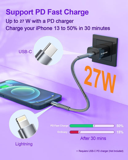 ORCHiD OD-025CL Type-C to Lightning 27W Super-Fast Charging Data Cable - 1 Meter