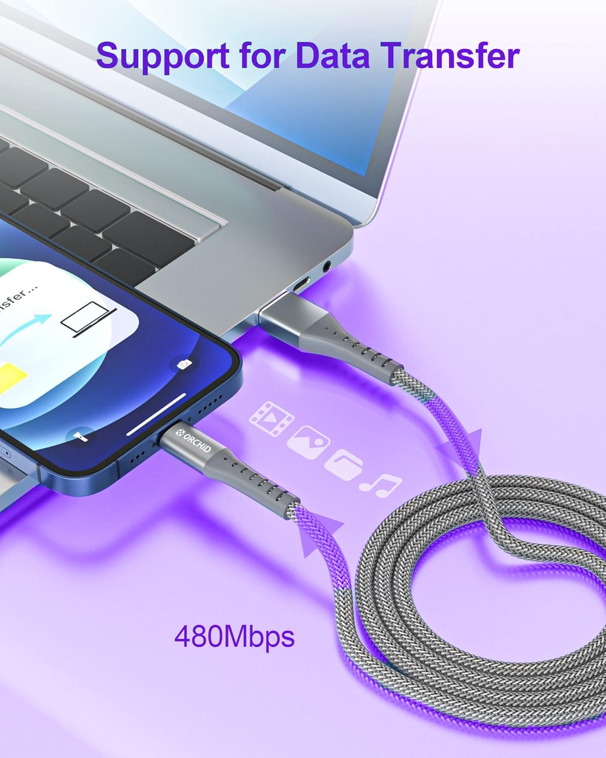 ORCHiD OD-025CL Type-C to Lightning 27W Super-Fast Charging Data Cable - 1 Meter