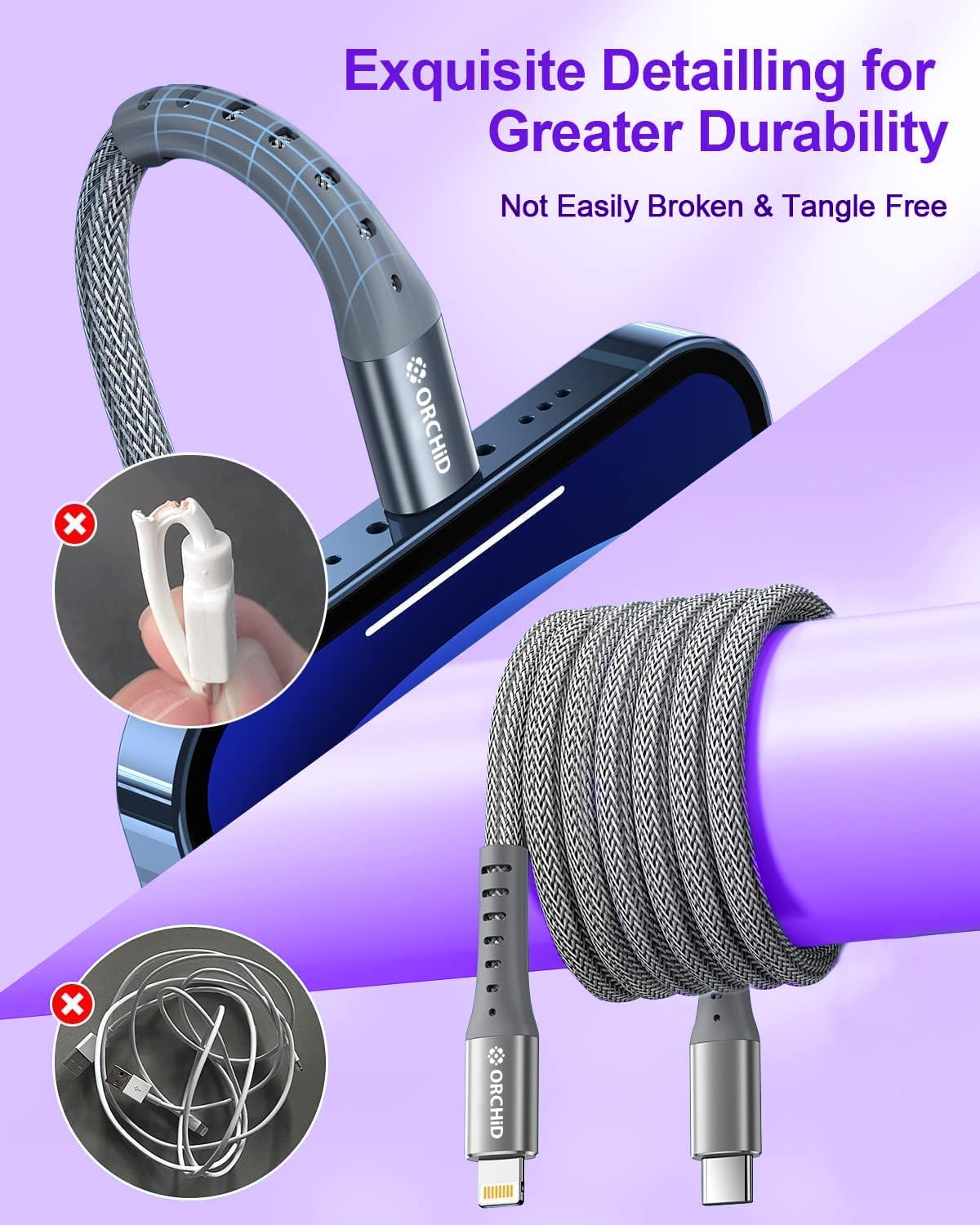 ORCHiD OD-025CL Type-C to Lightning 27W Super-Fast Charging Data Cable - 1 Meter