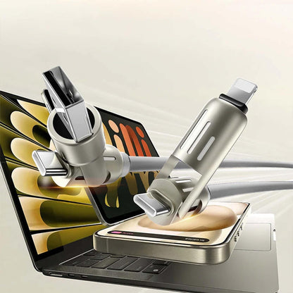 MORAYA | AXIS-01 | 4-in-1 Multi Charging Cable with Reinforced Silicone Coating & Metal Connectors | Universal Fast Charge Cable for Multiple Devices