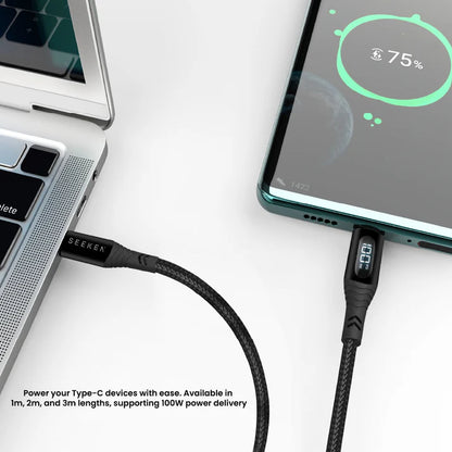 باور فيو برو - كابل رقمي مضفر بقوة ١٠٠ واط 