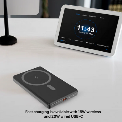 باور بانك ماج باور سليم من الألومنيوم بسعة 5000 مللي أمبير في الساعة