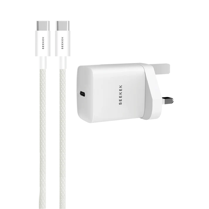 محول USB-C بقوة 35 وات مع كابل USB-C مضفر بقوة 60 وات - مجموعة محولات 335