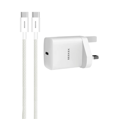 محول USB-C بقوة 35 وات مع كابل USB-C مضفر بقوة 60 وات - مجموعة محولات 335