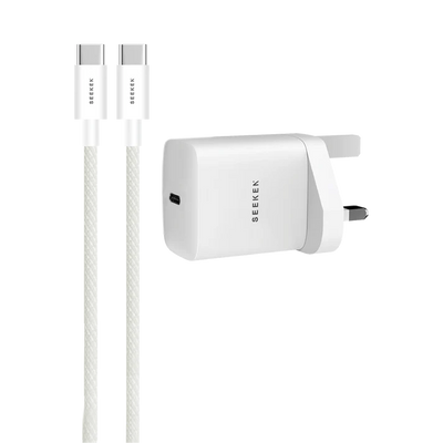 25W USB-C Adapter with Braided 30W USB-C to Lightning Cable - 215 Adapter Bundle