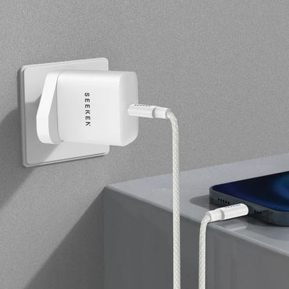 محول USB-C بقوة 35 وات مع كابل USB-C إلى Lightning مضفر بقوة 30 وات - مجموعة محولات 325