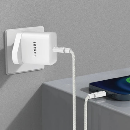 محول USB-C بقوة 25 وات مع كابل USB-C مضفر بقوة 60 وات - مجموعة محولات 225