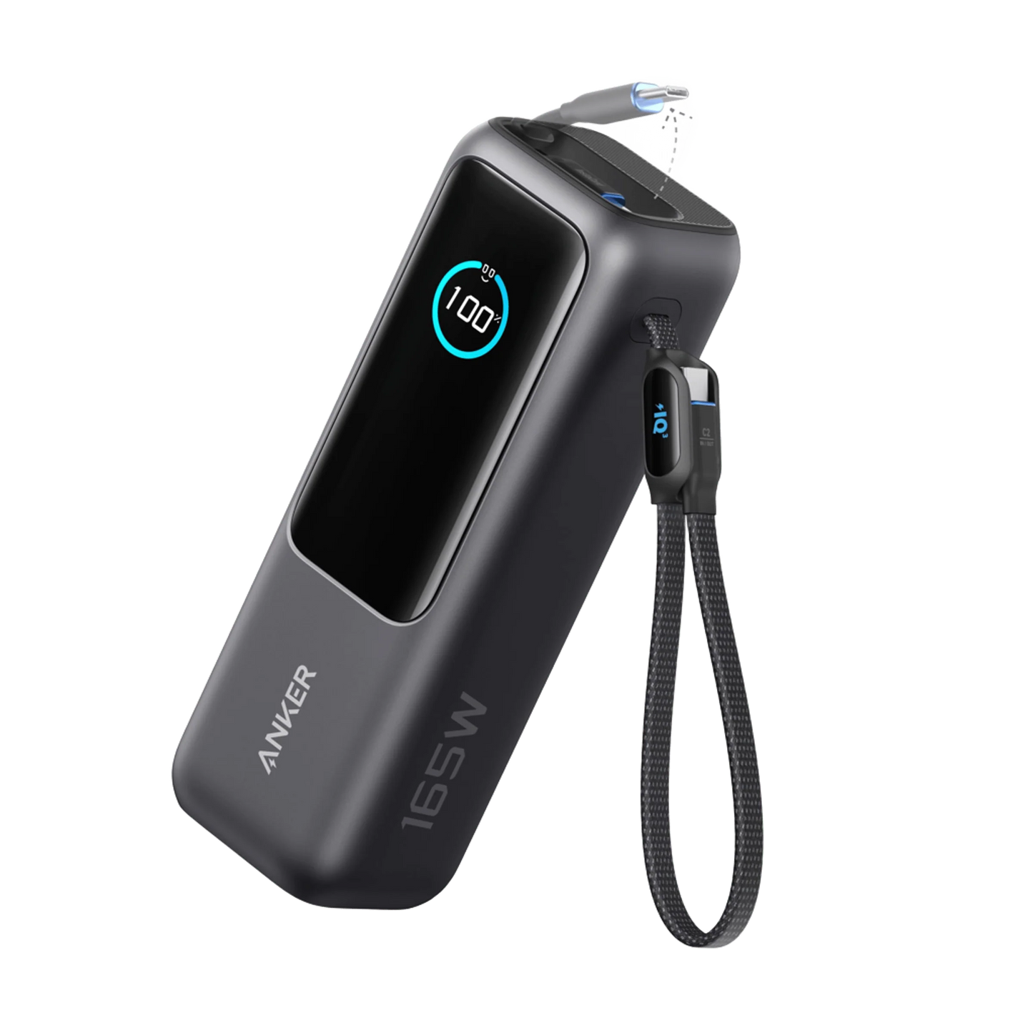 باور بانك Anker لأجهزة الكمبيوتر المحمولة (25 كيلو وات، 165 واط، كابلات مدمجة وقابلة للسحب) 