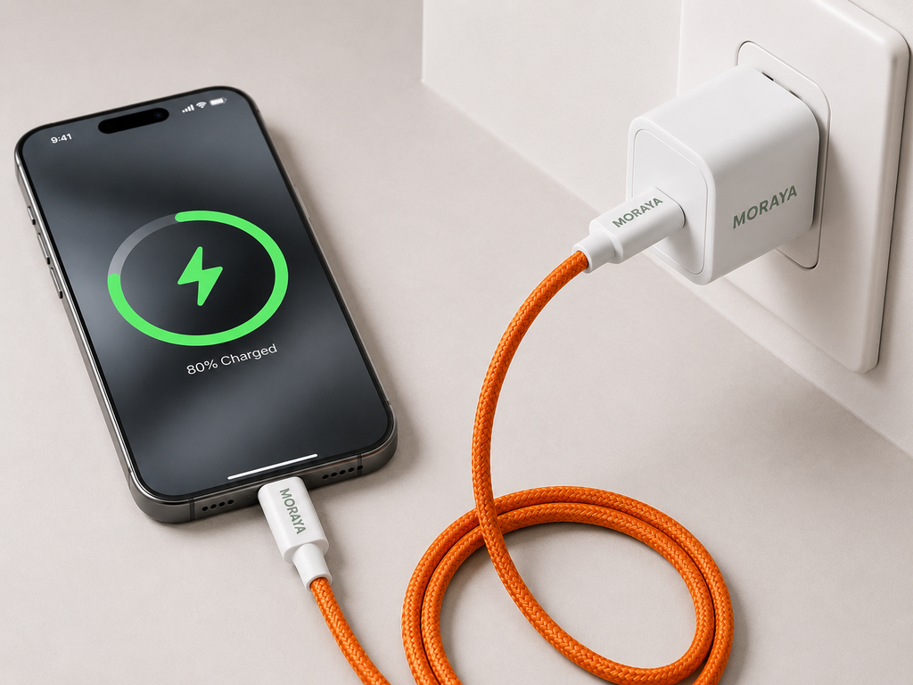 MORAYA VECTOR -03 USB-C to USB-C Charging Cable 60W, 1M Braided
