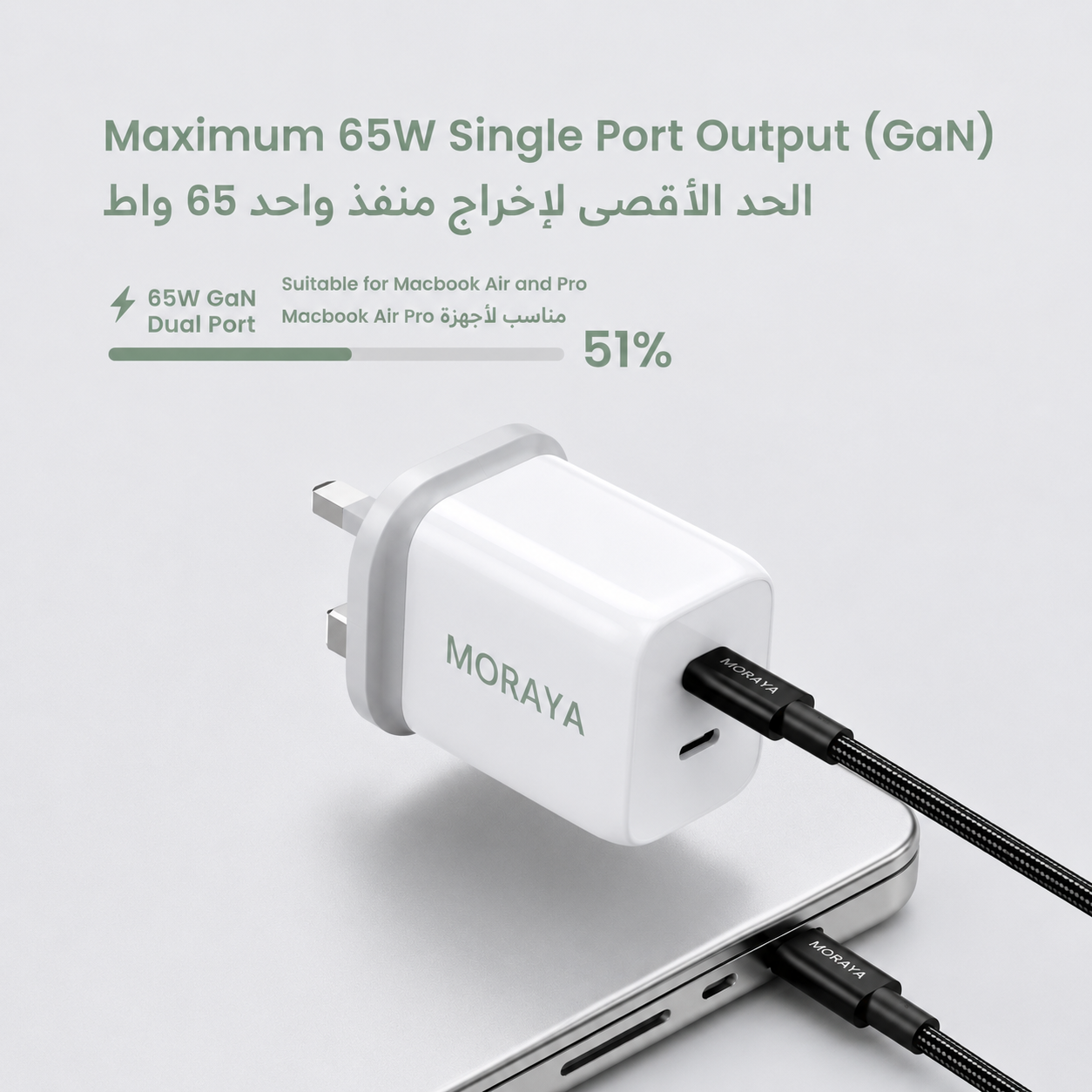 MORAYA CORE-01 65W GaN Fast Charging Adapter