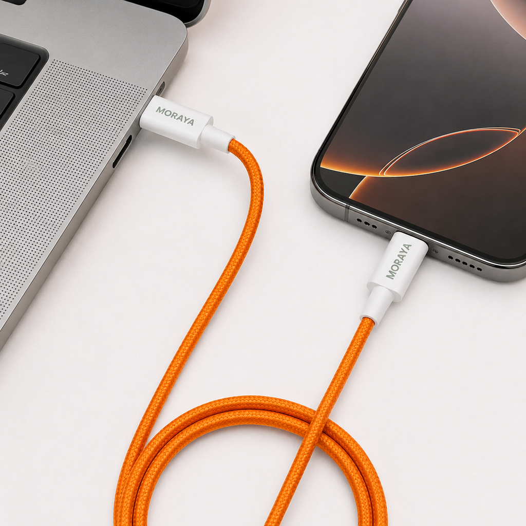 MORAYA VECTOR -03 USB-C to USB-C Charging Cable 60W, 1M Braided