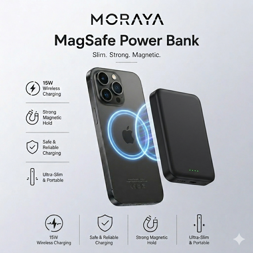 MORAYA CELL-01 10,000+ Magnetic Wireless Power Bank