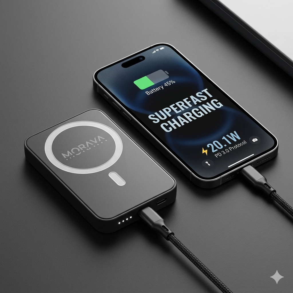 MORAYA CELL-01 10,000+ Magnetic Wireless Power Bank