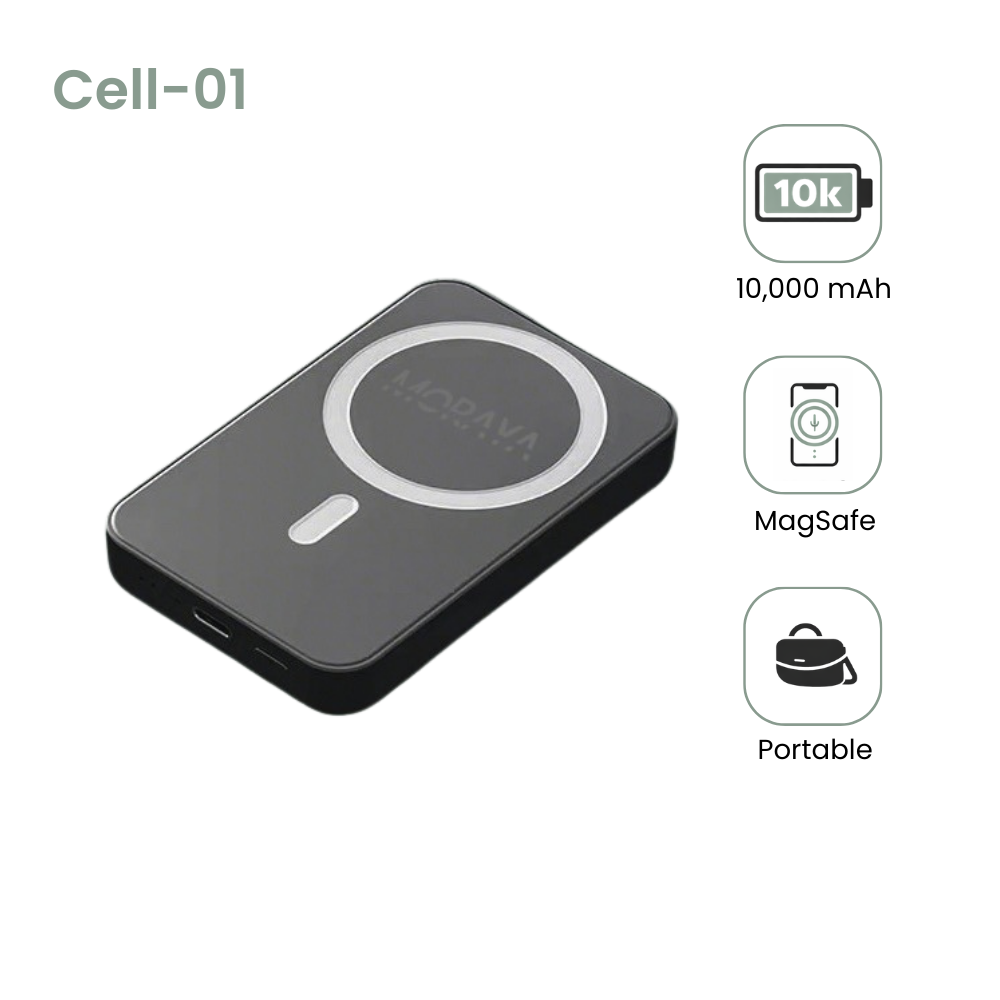 MORAYA CELL-01 10,000+ Magnetic Wireless Power Bank