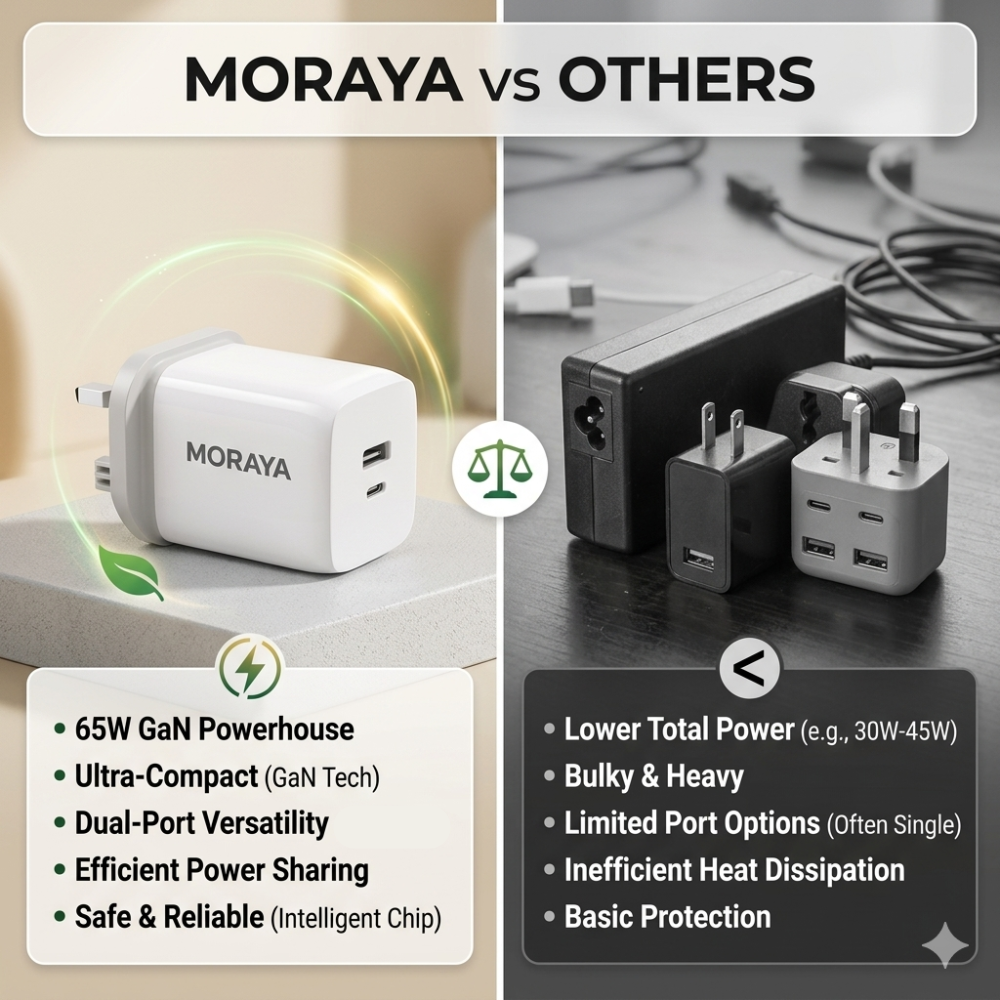 MORAYA CORE-01 65W GaN Fast Charging Adapter