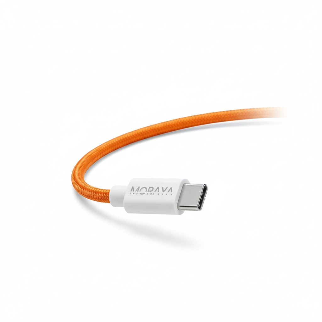 MORAYA 1-Meter Braided Type-C to Type-C Cable – Super Fast Charging for Smartphones & Tablets