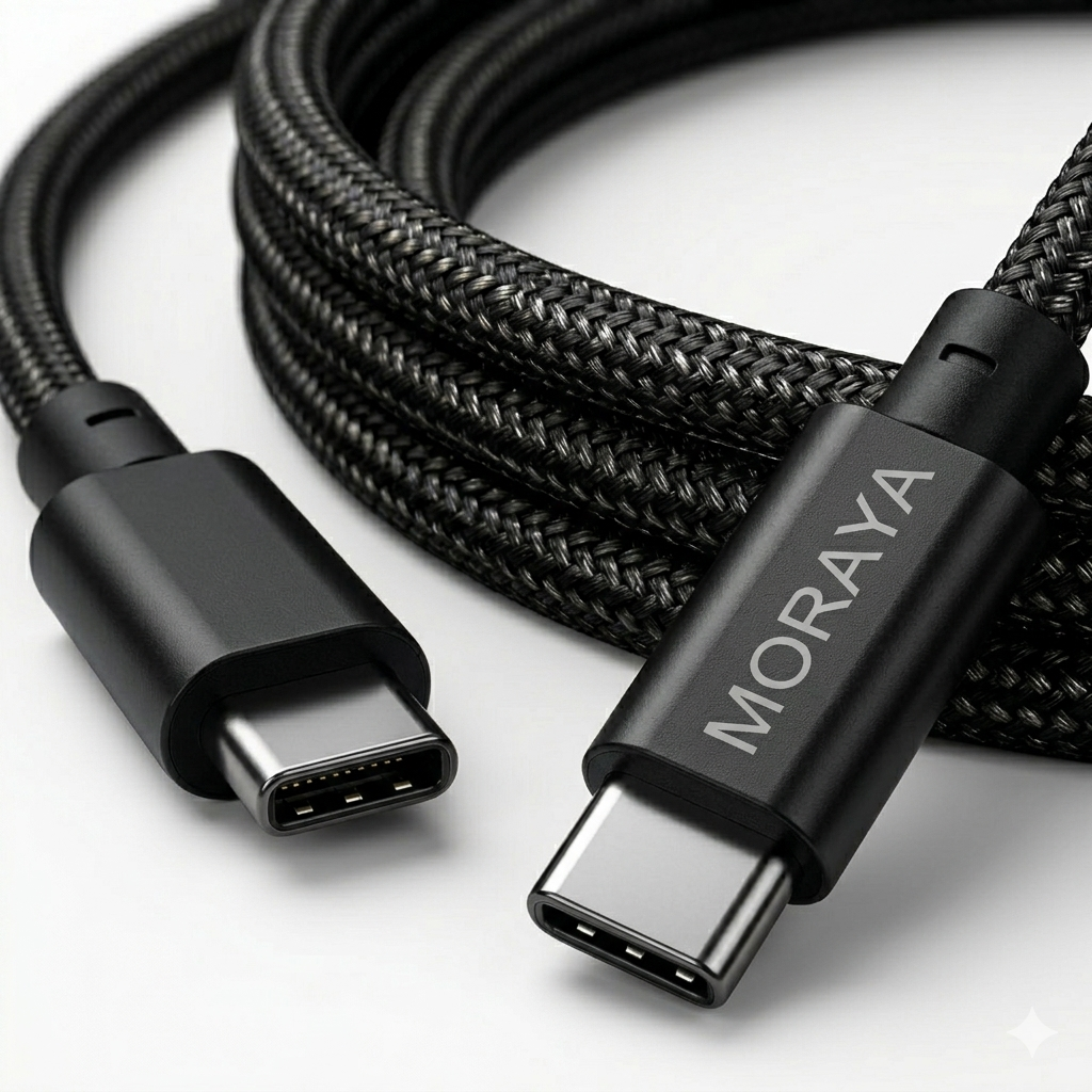 MORAYA VECTOR -01 USB-C to USB-C Charging Cable 60W, 1M Braided