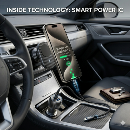 MORAYA | NODE-01 | 48W USB C Car Charger, Dual Port PD + QC Super Fast Car Charger Adapter