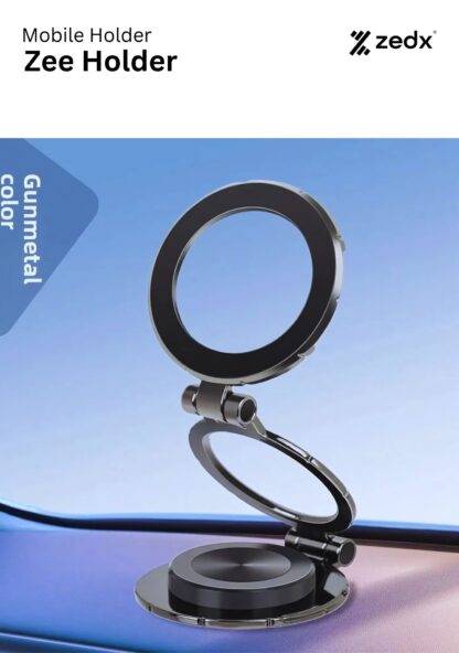 ZEDX ZEE HOLDER 360 Car Mount | MagSafe-Compatible Magnetic Tri-Fold Mobile Phone Holder
