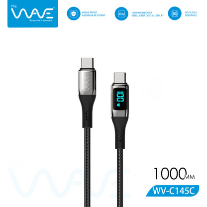 كابل العرض الرقمي Wave بطول 1 متر من النوع C إلى النوع C بقوة 100 وات C145C